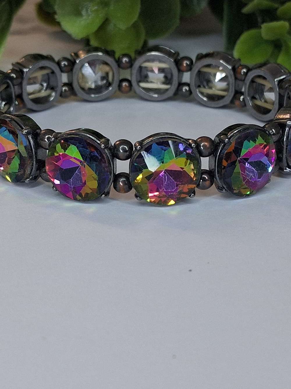 Multicolor Oil Spill Stretch Bracelet